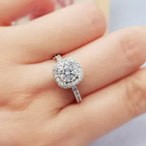 Round halo birthday ring