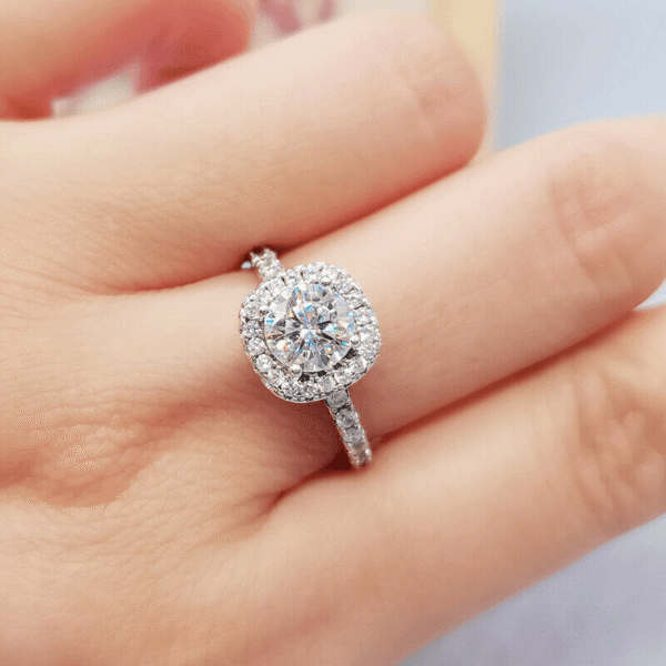 Round halo birthday ring
