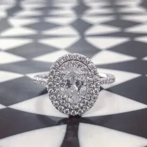 Oval Cut Double Halo Wedding Ring