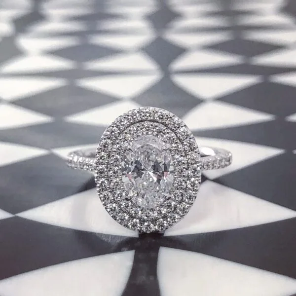 Oval Cut Double Halo Wedding Ring