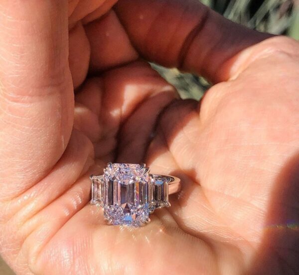 Emerald Cut Three Stone Ring