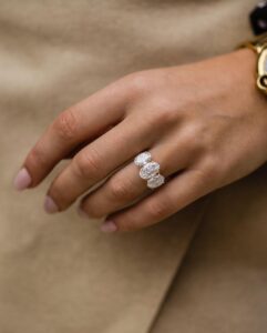 3.2Ct White Oval Cut Three Stone Engagement Ring | Birthday Gift For Mother