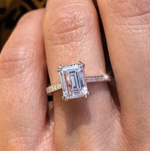 Emerald Solitaire Engagement Ring
