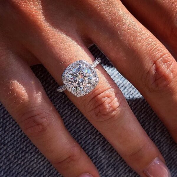 Cushion Halo Wedding Ring