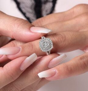 Cushion Halo Engagement Ring