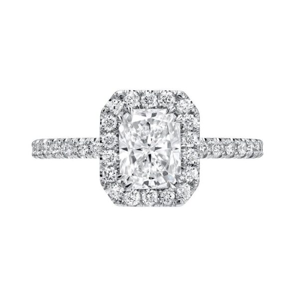 Radiant Halo Engagement Ring