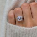 White Asscher Proposal Ring