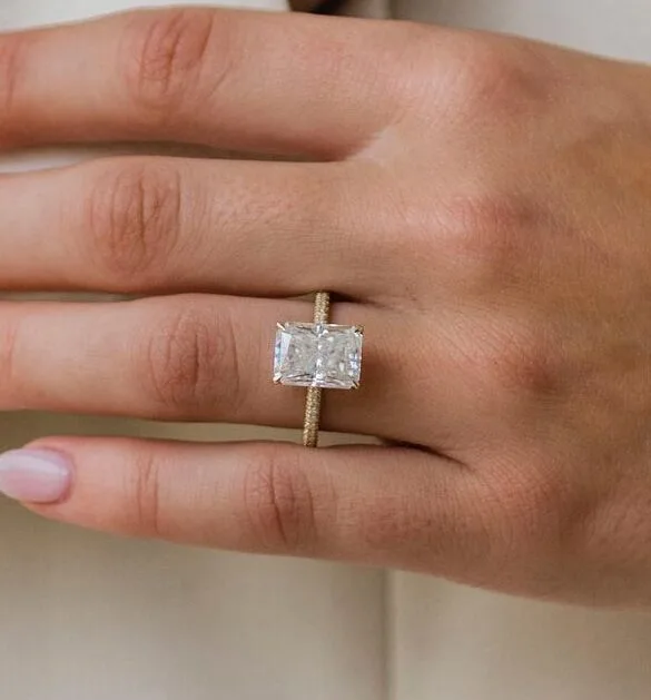 Radiant Solitaire Anniversary Ring
