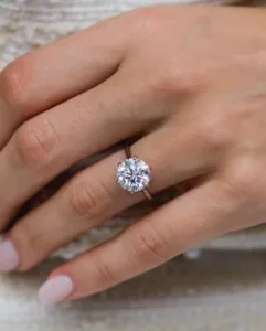 White Round Solitaire Ring