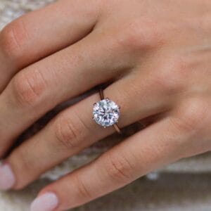 White Round Solitaire Ring