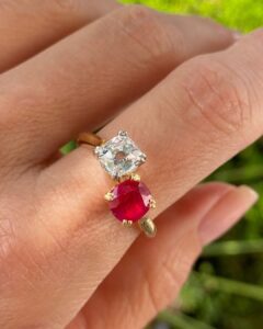 Cushion Two Stone Ring