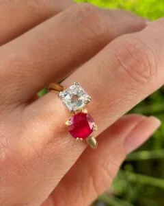 Cushion Two Stone Ring