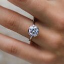 White Round Bezel Promise Ring