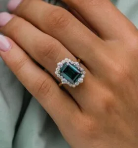 Green Emerald Wedding Ring