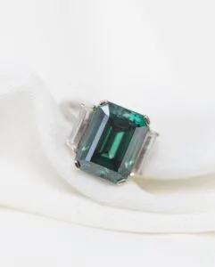 Green Emerald Anniversary Ring