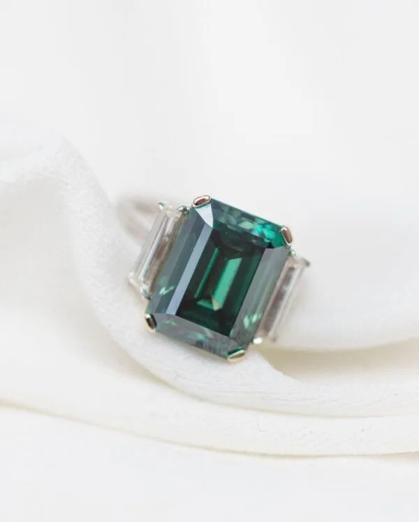 Green Emerald Anniversary Ring