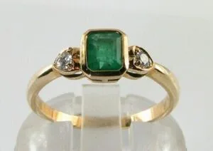 Emerald Three Stone Ring