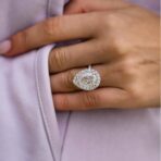 Pear Halo Party Wear Ring