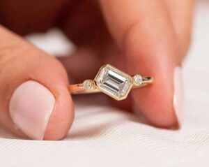 Emerald Three Stone Ring