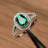 Oval Double Halo Birthday Ring
