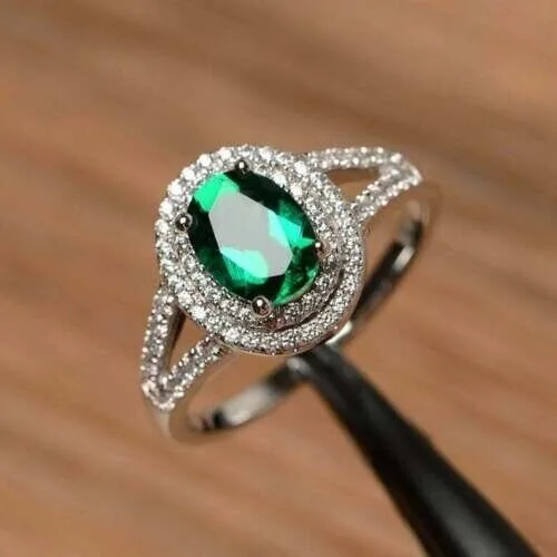 Oval Double Halo Birthday Ring