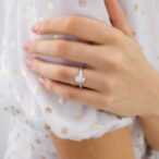 White Oval Solitaire Ring
