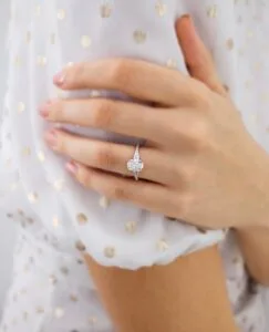 White Oval Solitaire Ring