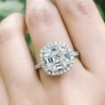 Asscher Halo Promise Ring