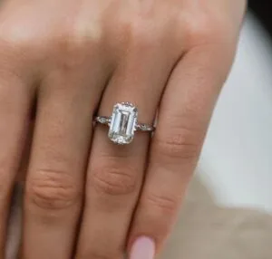Emerald Solitaire Engagement Ring