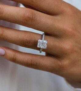 White Radiant Solitaire Ring