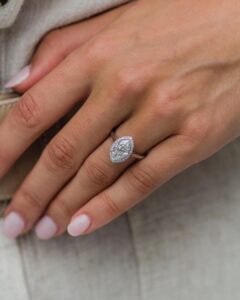 Marquise Halo Engagement Ring