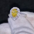 Pear Halo Anniversary Ring