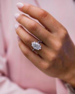 White Oval Wedding Ring