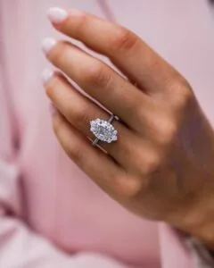 White Oval Wedding Ring