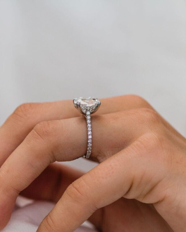 Fancy 2.70Ct White Cushion Cut Solitaire Engagement Ring | Best Gift For Fiancée - Image 3