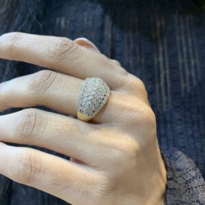 White Round Cluster Ring