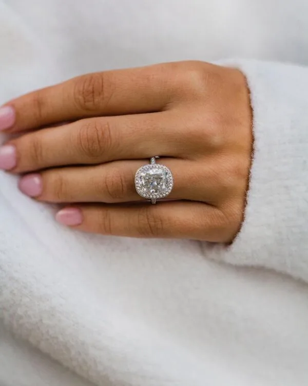 Cushion Halo Wedding Ring