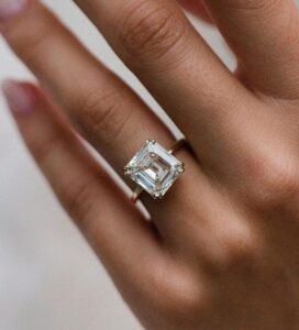 White Emerald Birthday Ring