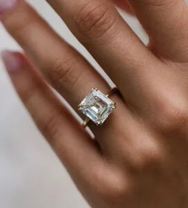 White Emerald Birthday Ring
