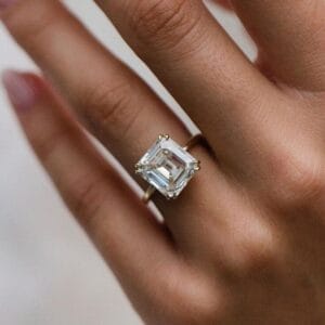 White Emerald Birthday Ring