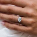 White Oval Engagement Ring