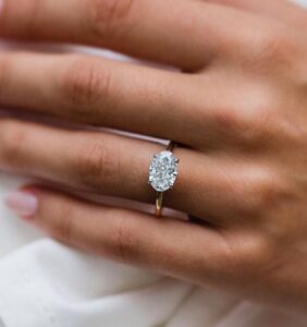 White Oval Engagement Ring