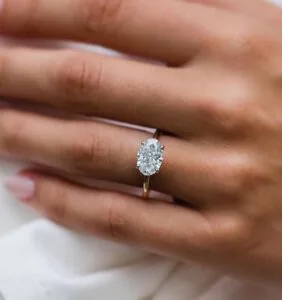 White Oval Engagement Ring