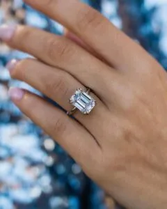 Emerald Solitaire Anniversary Ring