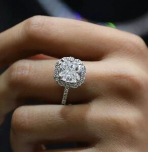 Cushion Halo Wedding Ring