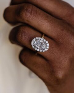 White Oval Proposal Ring
