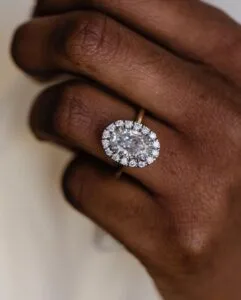 White Oval Proposal Ring