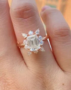 Emerald Solitaire Anniversary Ring