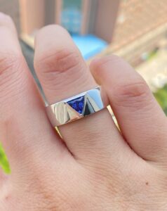 Triangle Bezel Engagement Ring