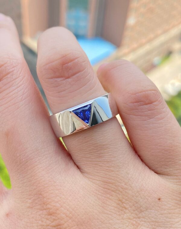 Triangle Bezel Engagement Ring